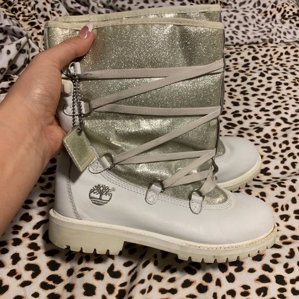 Glitter white timberlands